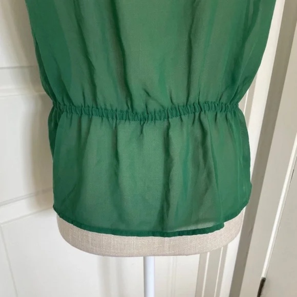 Mine | Y2K Sleeveless Sheer Emerald Green Blouse, Size L - Picture 8 of 10